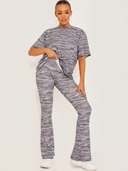 Multi Coloured Oversized Top & Flared Trouser Co-ord