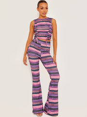 New Multi Coloured Flared Trouser