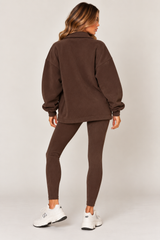 NYC Quarter Zip Sweatshirt & Ribbed Leggings Co-Ord Set