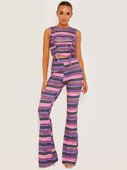 New Multi Coloured Flared Trouser