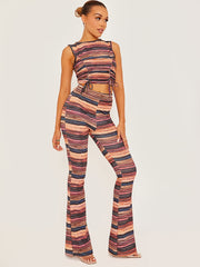 New Multi Coloured Flared Trouser