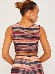 Multi Coloured Ruched Crop Top