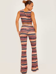 New Multi Coloured Flared Trouser