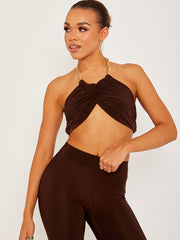 Goldkettenhalter Crop Top