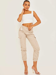 Cuffed Hem Cargo Trousers