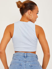 Los Angeles geribbelde vest -crop top