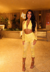 Lace Crop Top & 3/4 Legging Co-Ord