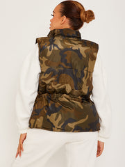 Silver Button Padded Gilet Waistcoat