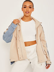Contrast Colour Block Denim Jacket