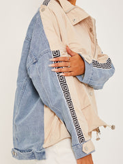 Contrast Colour Block Denim Jacket