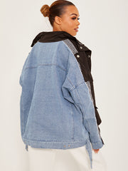 Contrast Colour Block Denim Jacket