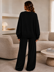 Oversized Knitted Top & Wide Leg Trouser Co-Ord