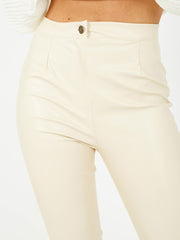 High Waist PU Trouser
