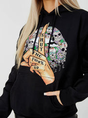 Shut Up Graphic Fleeced Hoodie