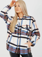 Classic Thick Colour Block Checked Shirt Jacket Shacket