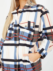 Classic Thick Colour Block Checked Shirt Jacket Shacket
