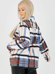Classic Thick Colour Block Checked Shirt Jacket Shacket