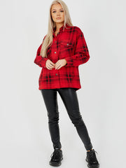 Classic Thick Colour Block Checked Shirt Jacket Shacket