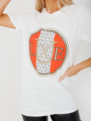 Glitzer Luxusgrafik-gedrucktes T-Shirt