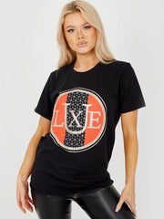 Glitzer Luxusgrafik-gedrucktes T-Shirt