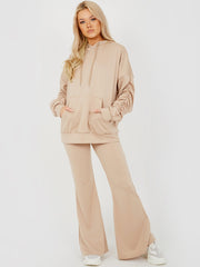 Ruched Sleeve Hoodie & Flared Trouser Co-ord