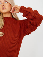 Bubbelmouw gebreide jurk