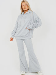 Ruched Sleeve Hoodie & Flared Trouser Co-ord
