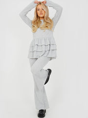 Triple Layered Frill Ribbed Co-ord