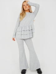 Triple Layered Frill Ribbed Co-ord