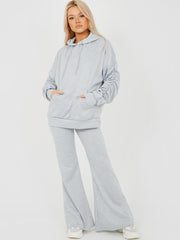Ruched Sleeve Hoodie & Flared Trouser Co-ord