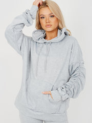 Ruched Sleeve Hoodie & Flared Trouser Co-ord
