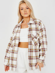Classic Thick Colour Block Checked Shirt Jacket Shacket