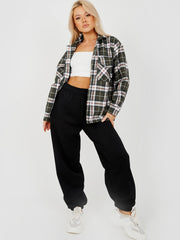 Classic Thick Colour Block Checked Shirt Jacket Shacket