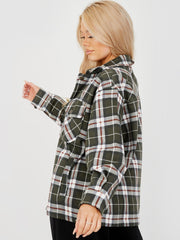 Classic Thick Colour Block Checked Shirt Jacket Shacket