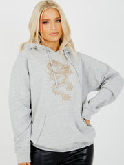 Glittered Dragon Fleeced Hoodie