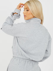 Trichterhals Reißverschluss Fleece Sweatshirt