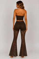 Lace Corset Top & Flared Trouser Co-Ord Set
