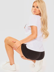 Camiseta de apliques de coco floral