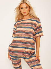 Multi Coloured Oversized Top & Flared Trouser Co-ord