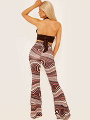 Nuevos pantalones con broches estampados con estallido de mármol