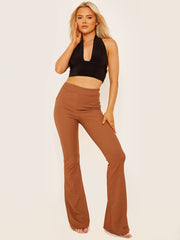 Ribbed Flared Trousers