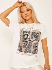 Mon amour Liebe grafisch gedrucktes T-Shirt