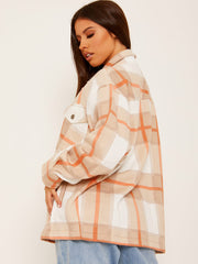 Classic Thick Colour Block Checked Shirt Jacket Shacket
