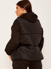 Silver Button Padded Gilet Waistcoat