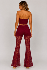 Lace Corset Top & Flared Trouser Co-Ord Set