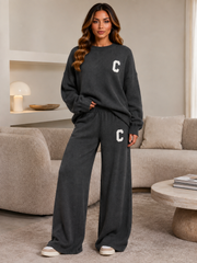 Oversized Knitted Top & Wide Leg Trouser Co-Ord