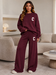 Oversized Knitted Top & Wide Leg Trouser Co-Ord