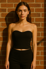 Tie Back Bandeau Corset Style Crop Top