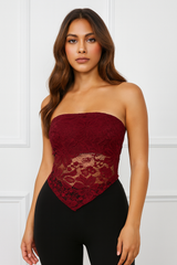 Lace Bandeau Crop Top