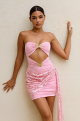 Lace Mini -jurk met drapedetail